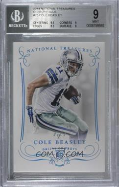 2014 Panini National Treasures - [Base] - Century Blue #73 - Cole Beasley /1 [BGS 9 MINT]