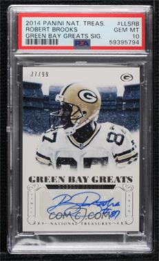 2014 Panini National Treasures - Green Bay Greats Signatures #LLS-RB - Robert Brooks /99 [PSA 10 GEM MT]