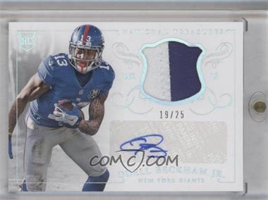 2014 Panini National Treasures - Materials Signatures - Silver #MS-OBJ - Odell Beckham Jr. /25