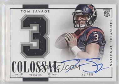 2014 Panini National Treasures - Rookie Colossal Signatures - Jersey Numbers #RCN-TS - Tom Savage /99