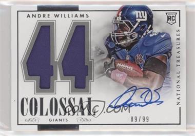 2014 Panini National Treasures - Rookie Colossal Signatures - Jersey Numbers #RCN-WI - Andre Williams /99 [EX to NM]