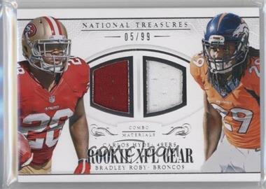 2014 Panini National Treasures - Rookie NFL Gear Combo Player Materials #RGC-CB - Bradley Roby, Carlos Hyde /99