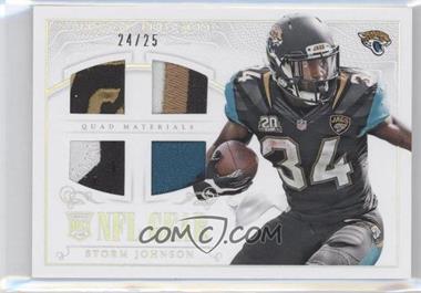 2014 Panini National Treasures - Rookie NFL Gear Materials - Quad Prime #RGD-SJ - Storm Johnson /25