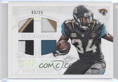 2014 Panini National Treasures - Rookie NFL Gear Materials - Quad Prime #RGD-SJ - Storm Johnson /25