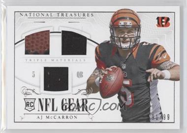 2014 Panini National Treasures - Rookie NFL Gear Materials - Triple #RGD-AJ - AJ McCarron /99