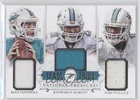 Knowshon Moreno, Mike Wallace, Ryan Tannehill #/99