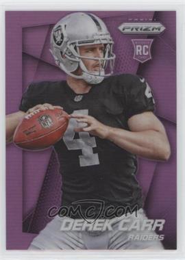 2014 Panini Prizm - [Base] - Purple Prizm #257.1 - Derek Carr (Ball in Right Hand, Looking Left)