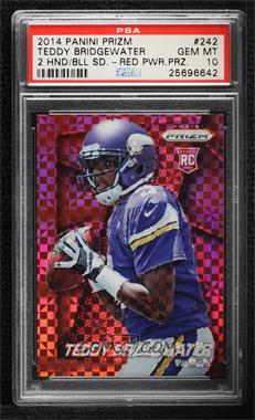 2014 Panini Prizm - [Base] - Red Power Prizm #242.1 - Teddy Bridgewater (Ball in Both Hands, Looking Right) /125 [PSA 10 GEM MT]