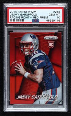 2014 Panini Prizm - [Base] - Red Prizm #243.1 - Jimmy Garoppolo (Both Hands on Ball, Facing Right) [PSA 10 GEM MT]