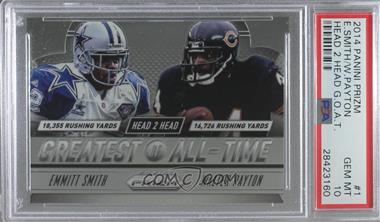 2014 Panini Prizm - Head to Head Greatest of All-Time #GOAT1 - Emmitt Smith, Walter Payton [PSA 10 GEM MT]