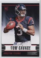 Tom Savage (NFL Shield Fully Visible on Ball)