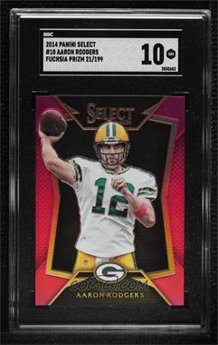 2014 Panini Select - [Base] - Fuchsia Prizm #18 - Aaron Rodgers /199 [SGC 10 GEM]