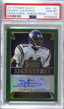 2014 Panini Select - Select Signatures - Green Prizm #SS-DC - Daunte Culpepper /5 [PSA 10 GEM MT]