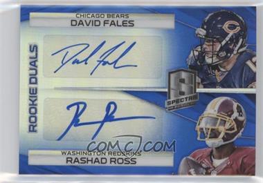 2014 Panini Spectra - [Base] - Blue Prizm #254 - Rookie Dual Autographs - David Fales, Rashad Ross /49