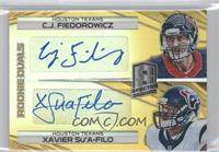 Rookie Dual Autographs - C.J. Fiedorowicz, Xavier Su'A-Filo #/25