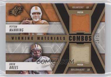 2014 SPx - Winning Materials Combos - Patch #WC-PD - Peyton Manning, Drew Brees /25