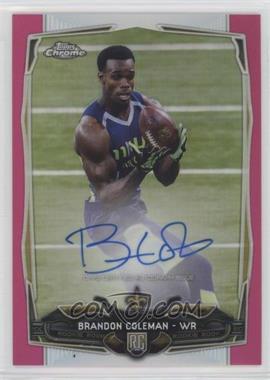 2014 Topps Chrome - [Base] - BCA Pink Refractor Rookie Autographs #147 - Brandon Coleman /75 [EX to NM]