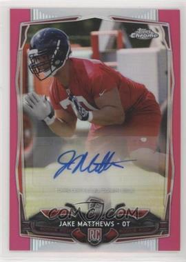 2014 Topps Chrome - [Base] - BCA Pink Refractor Rookie Autographs #199 - Jake Matthews /75