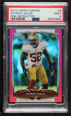 2014 Topps Chrome - [Base] - BCA Pink Refractor #8 - Patrick Willis /399 [PSA 9 MINT]