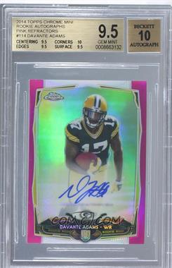 2014 Topps Chrome Mini - [Base] - Rookie BCA Pink Refractor Autographs #114 - Davante Adams /75 [BGS 9.5 GEM MINT]