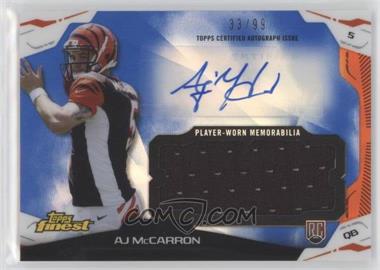 2014 Topps Finest - Autograph Jumbo Relics - Blue Refractor #AJR-AM - AJ McCarron /99