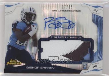 2014 Topps Finest - Autograph Jumbo Relics - Pulsar Refractor #AJR-BSA - Bishop Sankey /25