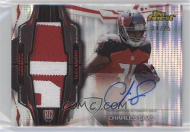 2014 Topps Finest - Rookie Autograph Patch - Pulsar Refractor Jumbo Patch #RAP-CS - Charles Sims /25