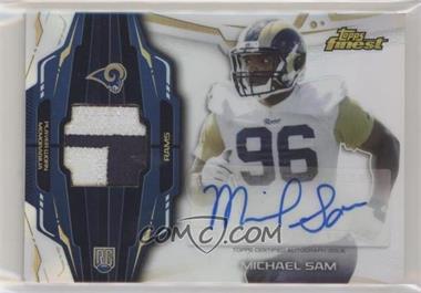 2014 Topps Finest - Rookie Autograph Patch #RAP-MS - Michael Sam