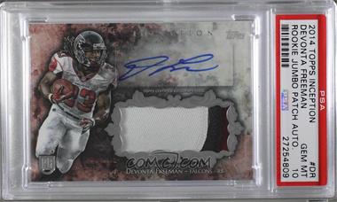 2014 Topps Inception - Autograph Jumbo Patch #IAJP-DR - Devonta Freeman [PSA 10 GEM MT]