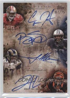 2014 Topps Inception - Quad Rookie Autographs #QRA-HSMH - Carlos Hyde, Bishop Sankey, Tre Mason, Jeremy Hill /25