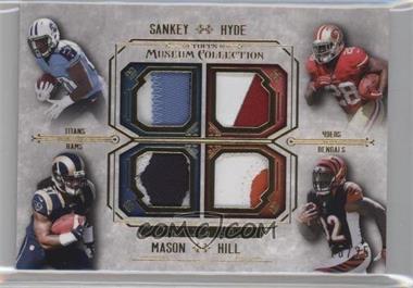 2014 Topps Museum Collection - Four-Player Quad Relics - Gold #FPQR-SHMH - Bishop Sankey, Carlos Hyde, Tre Mason, Jeremy Hill /25