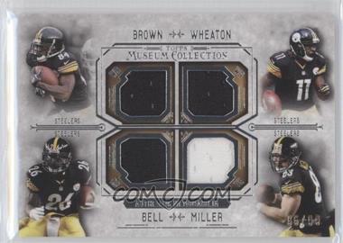 2014 Topps Museum Collection - Four-Player Quad Relics #FPQR-BWBM - Antonio Brown, Markus Wheaton, Le’Veon Bell, Heath Miller /99