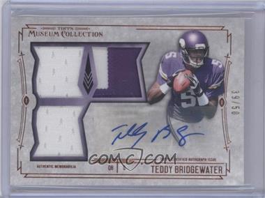 2014 Topps Museum Collection - Signature Swatches Autographed Triple Relics - Copper #SSTRA-TB - Teddy Bridgewater /50