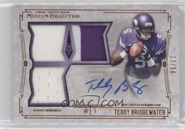 2014 Topps Museum Collection - Signature Swatches Autographed Triple Relics - Copper #SSTRA-TB - Teddy Bridgewater /50