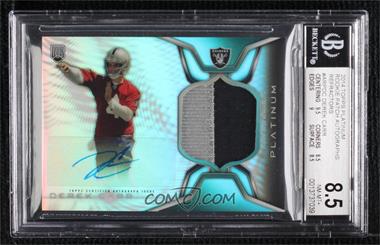 2014 Topps Platinum - Autograph Rookie Refractor Patch #ARP-DC - Derek Carr [BGS 8.5 NM‑MT+]