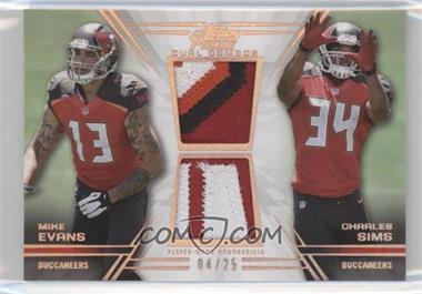 2014 Topps Prime - Dual Combo Relics - Copper Rainbow Patch #DCR-ES - Mike Evans, Charles Sims /25