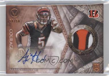 2014 Topps Valor - Shield of Honor Patch Autograph - Courage #SOH-AMC - AJ McCarron /50