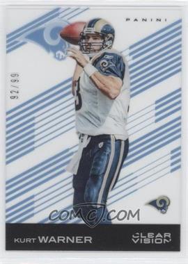 2015 Panini Clear Vision - [Base] - Blue #44 - Kurt Warner /99