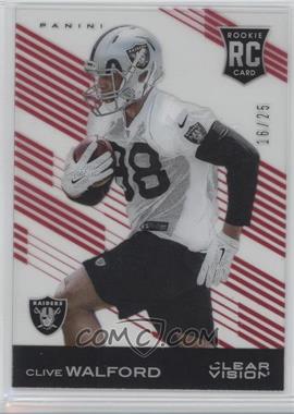 2015 Panini Clear Vision - [Base] - Red #142 - Rookie - Clive Walford /25