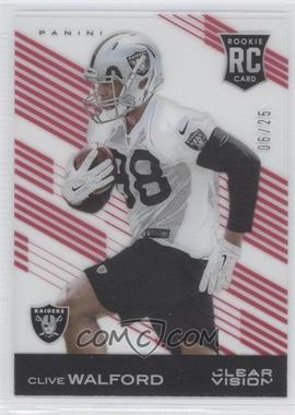 2015 Panini Clear Vision - [Base] - Red #142 - Rookie - Clive Walford /25