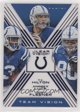 2015 Panini Clear Vision - Team Vision - Blue #TV-12 - T.Y. Hilton, Andrew Luck, Coby Fleener /99