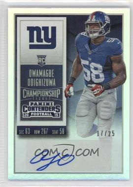 2015 Panini Contenders - [Base] - Championship Ticket #128.2 - Rookie Ticket - Owamagbe Odighizuwa (Team Logo) /25