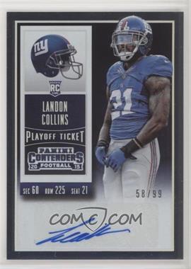 2015 Panini Contenders - [Base] - Playoff Ticket #114 - Rookie Ticket - Landon Collins /99