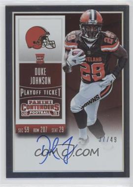 2015 Panini Contenders - [Base] - Playoff Ticket #214.2 - Rookie Ticket RPS - Duke Johnson (Team Logo) /49