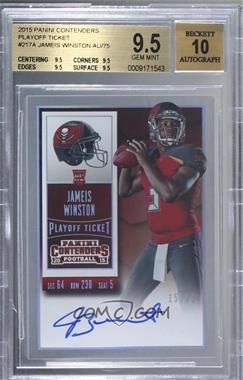 2015 Panini Contenders - [Base] - Playoff Ticket #217.1 - Rookie Ticket RPS - Jameis Winston (Base) /199 [BGS 9.5 GEM MINT]