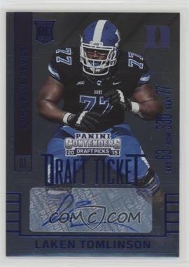 2015 Panini Contenders Draft Picks - [Base] - College Draft Ticket Blue Foil #257 - Autographs - Laken Tomlinson