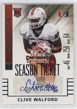 2015 Panini Contenders Draft Picks - [Base] #109.2 - Autographs - Clive Walford (SEC 46)