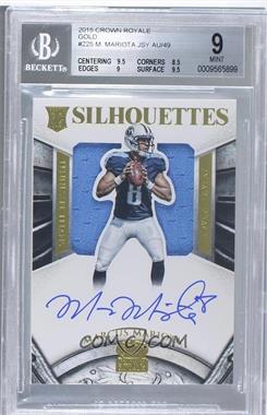 2015 Panini Crown Royale - [Base] - Gold Signatures #225 - Rookie Silhouettes - Marcus Mariota /49 [BGS 9 MINT]