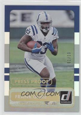 2015 Panini Donruss - [Base] - Press Proof Gold #43 - Frank Gore /10