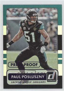 2015 Panini Donruss - [Base] - Press Proof Purple #145 - Paul Posluszny /199